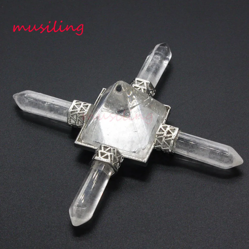

Pendulum Energy Transmitter Magic Wand Tower Chakra Hexagon Prism Pendant Natural Gem Stone Charms Healing Amulet Jewelry