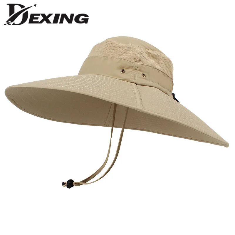 

15cm Super Long Wide Brim Bucket Hat Breathable Quick dry Men Women Boonie Hat Summer UV Protection Cap Hiking Fishing Sun Hat