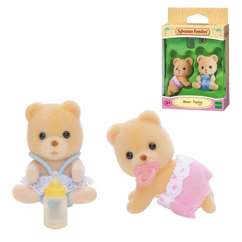 Sylvanian Families пушистый кукольный домик с животными, фигурка медведя, близнецы, Детский комплект из 2 предметов, подарок для девочек, новинка 5086