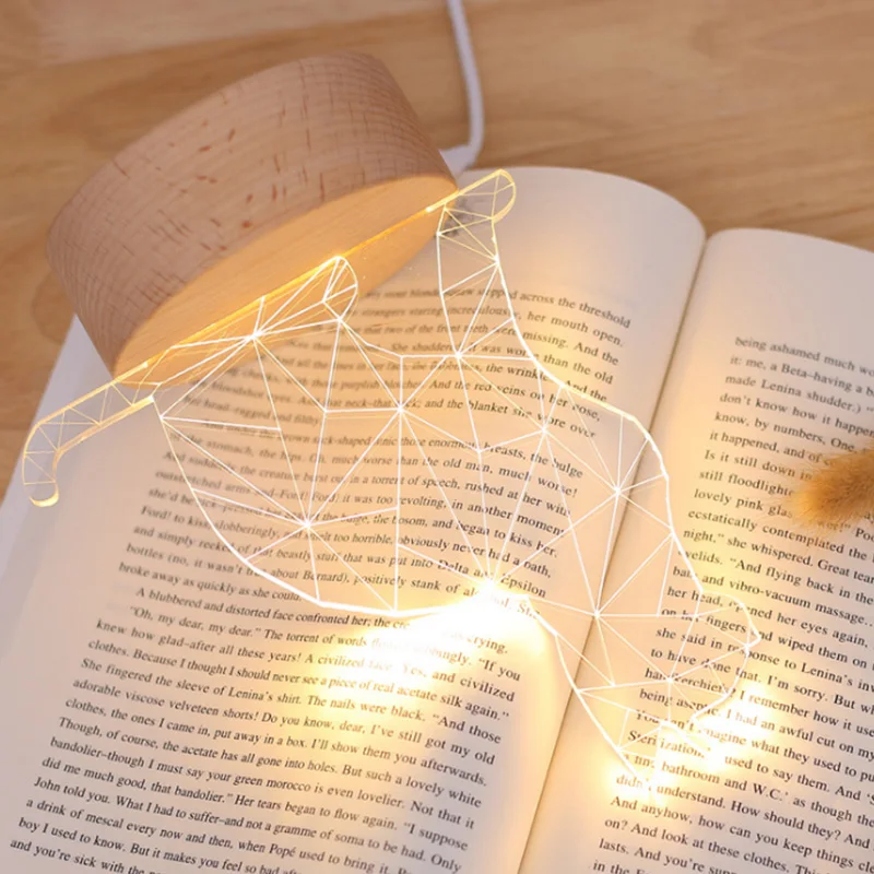 3D LED animal cartoon Cat shape table lamp powered by DC5V 3D Visual Illusion Night Light creative gift