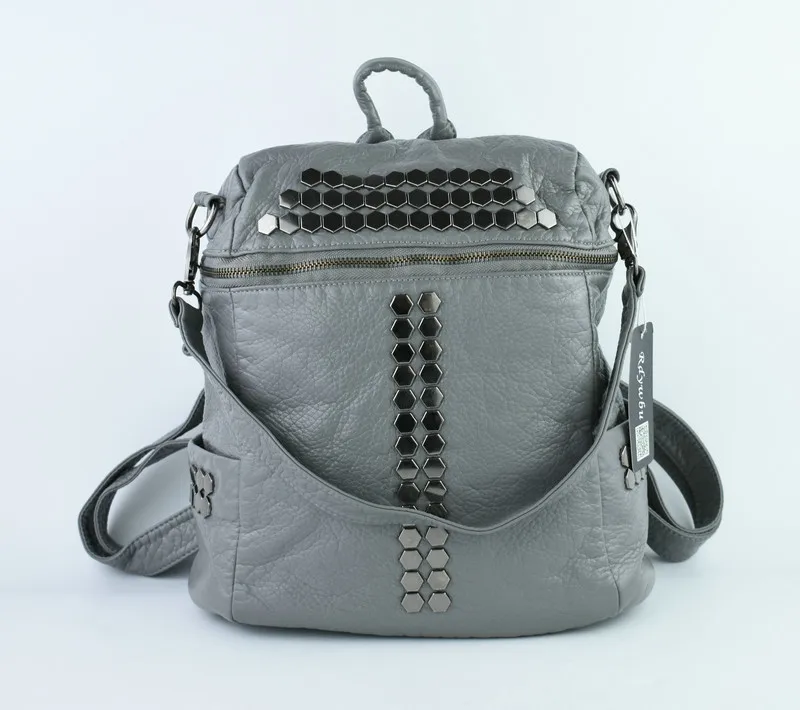 Rdywbu High Quality Star Backpack Wash Water PU Leather Travel Bag Women Leisure Rivets Girl Large Capacity Stud Schoolbag H104