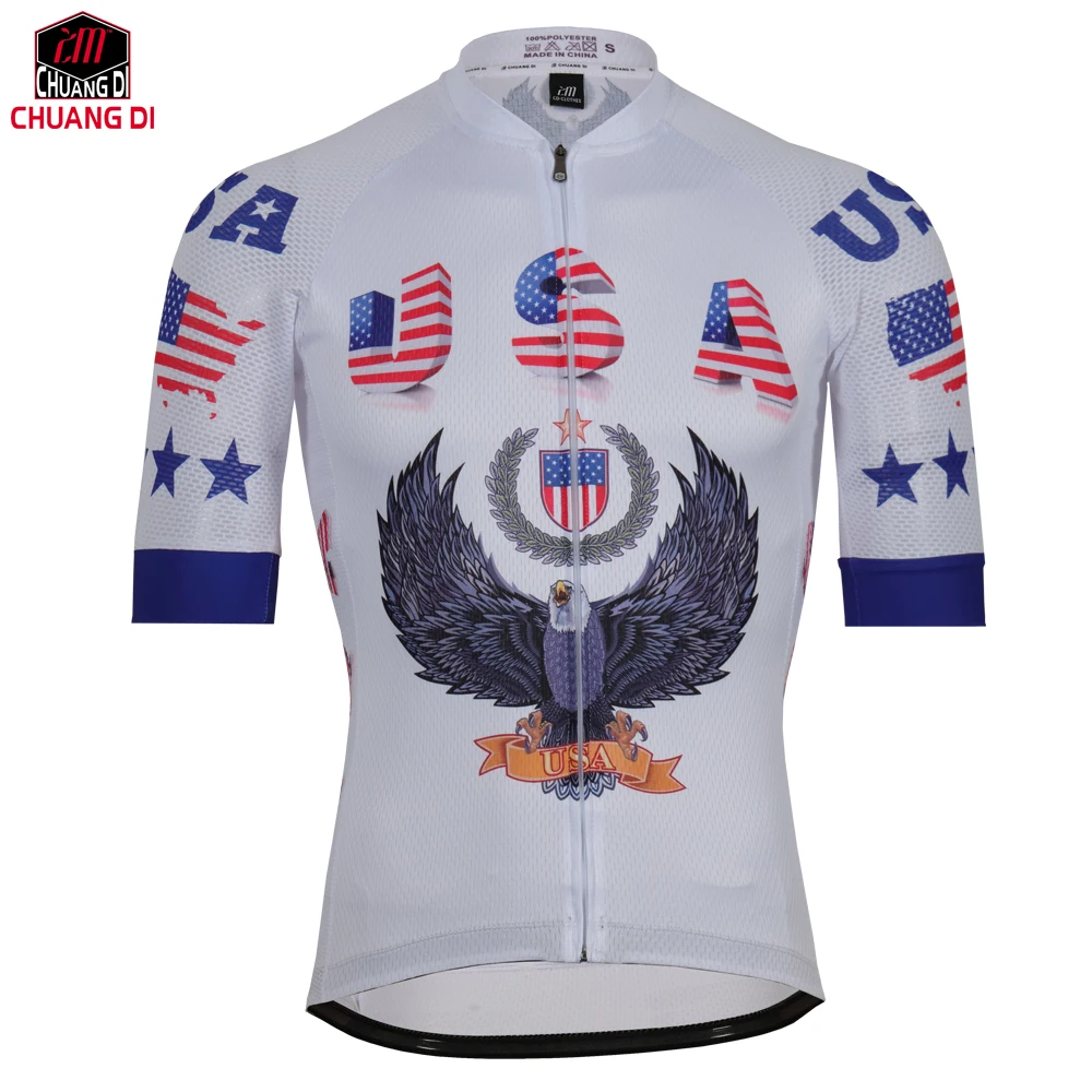 New USA National Flag Sports Wear Mens Cycling Jersey Cycling Clothing