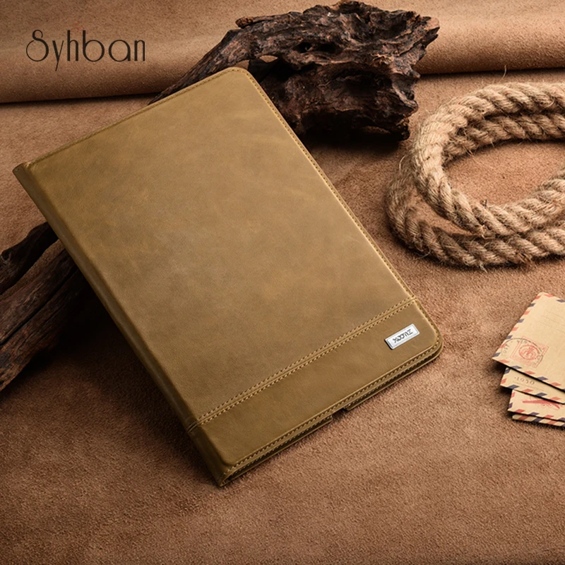 

XOOMZ 100% New Luxury Vintage First Layer Genuine Leather Case For iPad Air 2 Stand 9.7inch Tablet Cover Auto Sleep