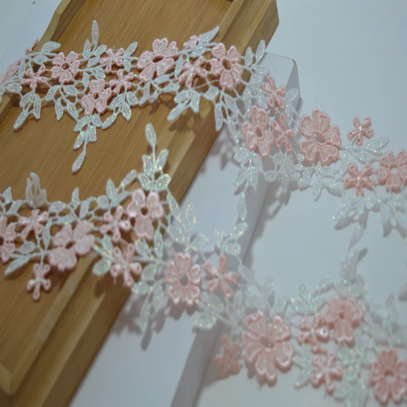 

1Yd,2Yds,5Yds/lot somelace pink series hollow floral embroidery Hight quality lace fabrics embroidered lace 190122