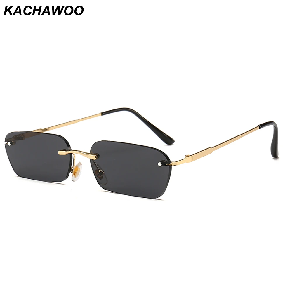 Мужские и женские маленькие прямоугольные солнцезащитные очки Kachawoo модные