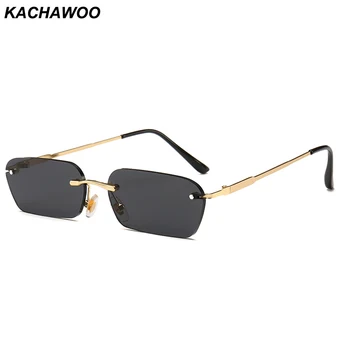 

Kachawoo Small Rectangle Sunglasses for Men Fashion Accessories Ladies Sun Glasses Rimless Metal Unisex Gift Items