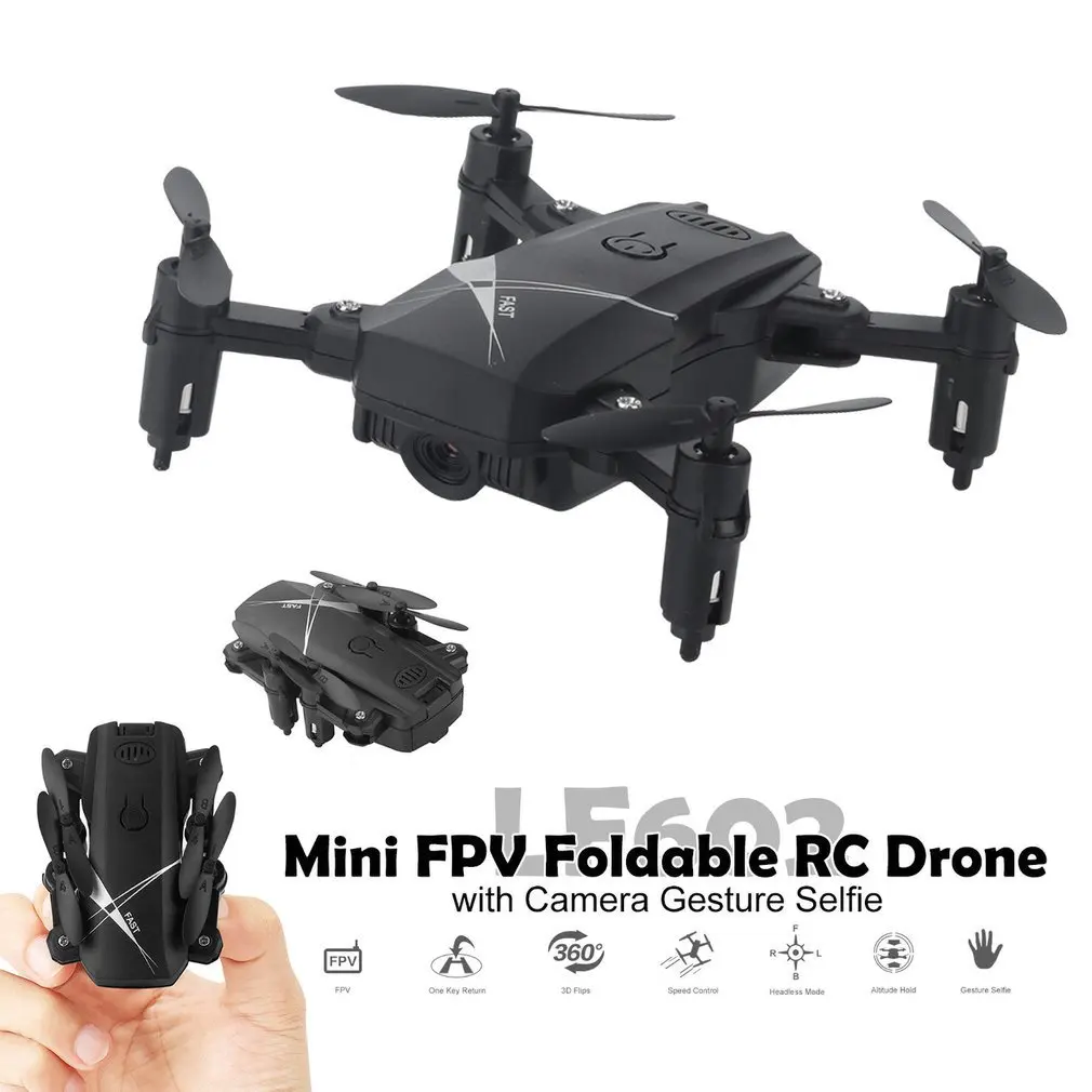 LF602 2,4G wifi FPV мини складной Радиоуправляемый Дрон 2.0MP/0.3MP камера Дрон Безголовый Квадрокоптер фотографии видео передача в реальном времени