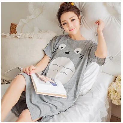 

Free Shipping2016 New summer style Cotton Nightgown cartoon Nightdress pijama Ladies Sleepwear Women nightwear AW8269