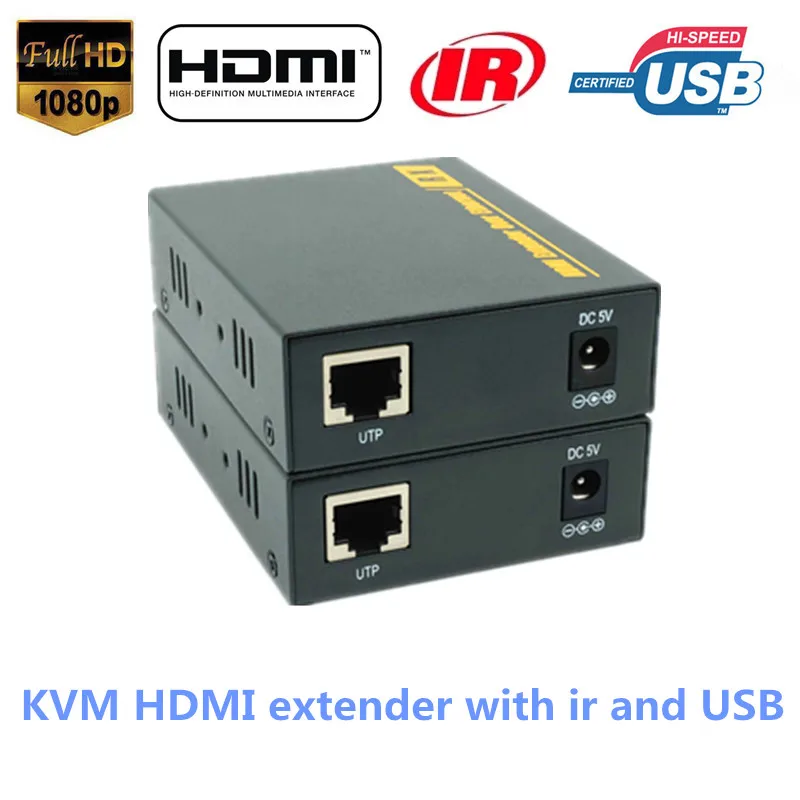 Наивысшее качество ip сети HDMI USB KVM Extender 120 м по rj45 cat5e/6 кабель 1080 P клавиатура Мышь ИК