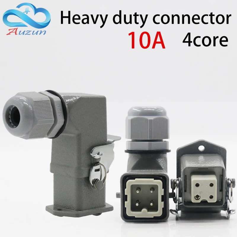 

Heavy-duty connector 4 (3 + 1) core 10A 250V HA-004-1 elbow plug in the hot channel flow