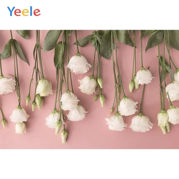 

Yeele White Roses Pink Solid Color Wedding Party Deco Photography Backgrounds Customized Photographic Backdrops for Photo Studio