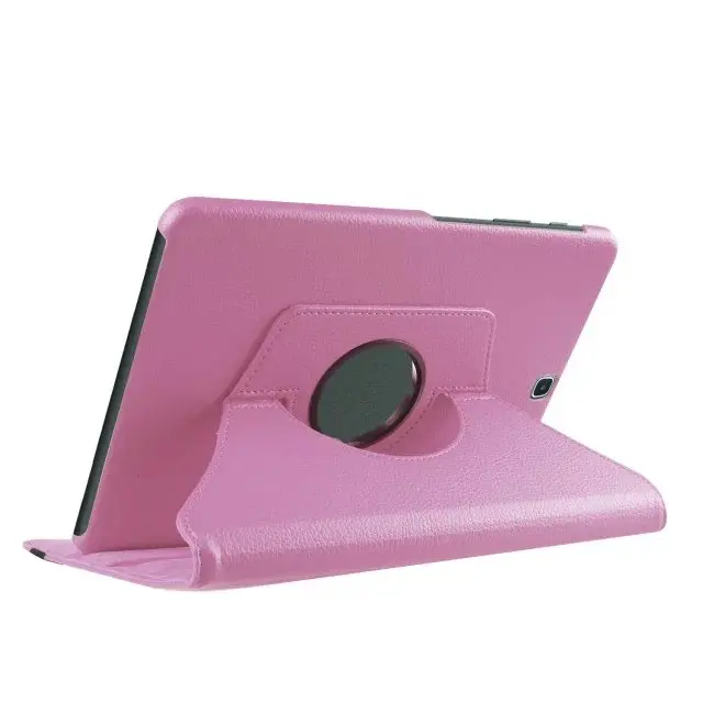 Вращающийся стенд смарт-чехол из полиуретановой кожи для samsung Galaxy Tab S2 9,7 T810 T813 T815 T819 чехол для планшета+ экранная пленка+ ручка - Цвет: Розовый