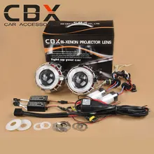 CBX-G1 2.5 Inches CCFL Double Angel Eyes Bi-xenon Projector Lens Kit H4 H7 Quick Install LHD RHD for Car headlight Modification
