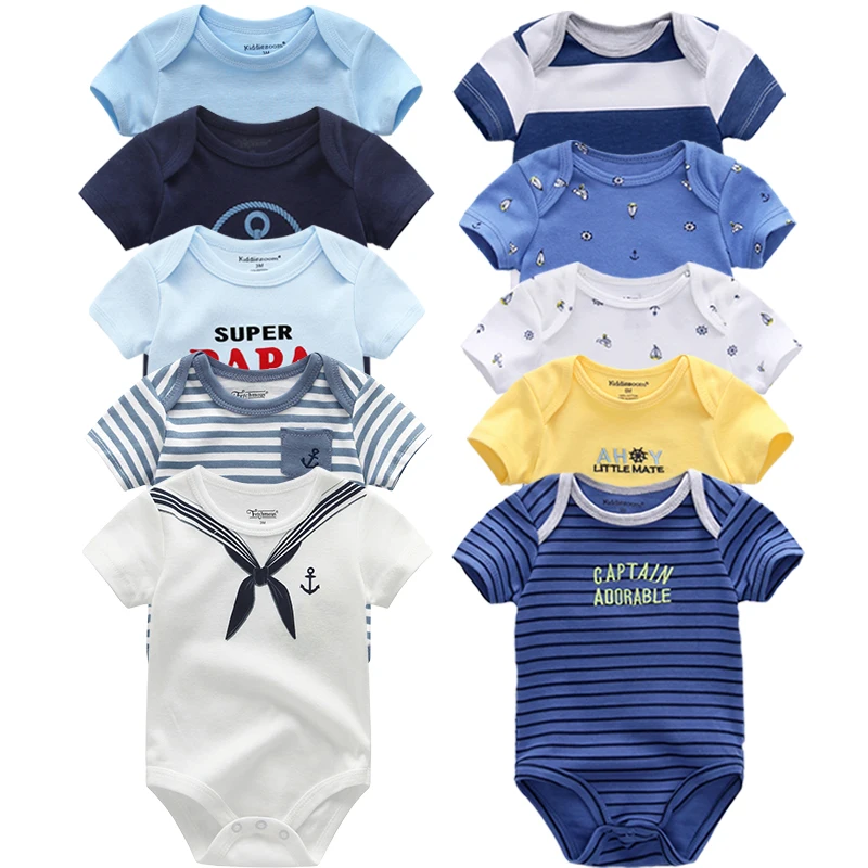 5pcs/pack Long-Sleeved Baby Infant Cartoon Bodysuits Boys Girls Jumpsuit Clothes 