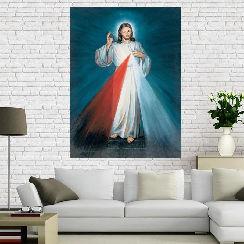 Пользовательские Холст плакат милость плакат с изображением Иисуса 60x90 см отделочная ткань для дома ткань стены плакат печать шелковой ткани