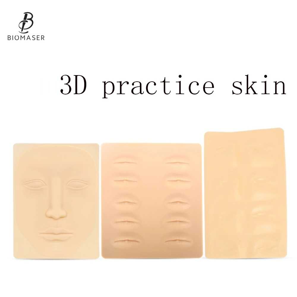 

Biomaser Tattoo Practice Skin 3D Permanent Makeup Face Lips Eyes Skin Silicone For Tattoo Manual Microblading Pen Needles