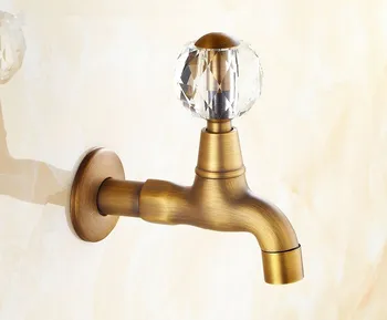 

NEW ARRIVE Antique Brass design Crystal Handle Garden Use Bibcock Faucet Tap/ Mop Pool Taps / Washing Machine Water Faucet Taps