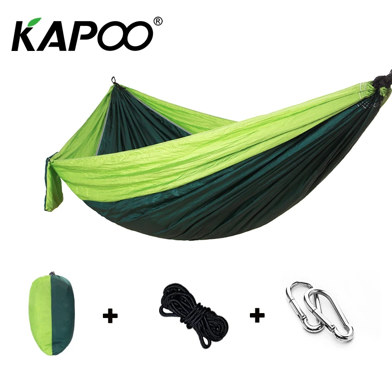 

Green Portable Leisure Outdoor Hammock Outdoor Furniture Camping Hammock Picnic Mat Garden Swing Chair Single Double Hammock