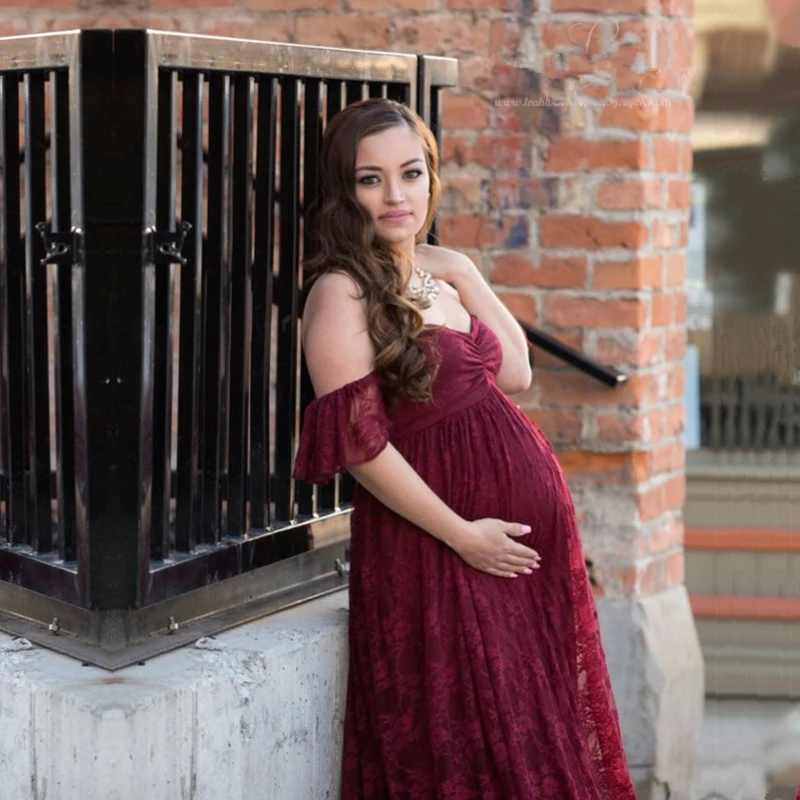

Le Couple 2019 new maternity long dresses for baby showers Lace maternity dresses for photo shoot pregnant clothes