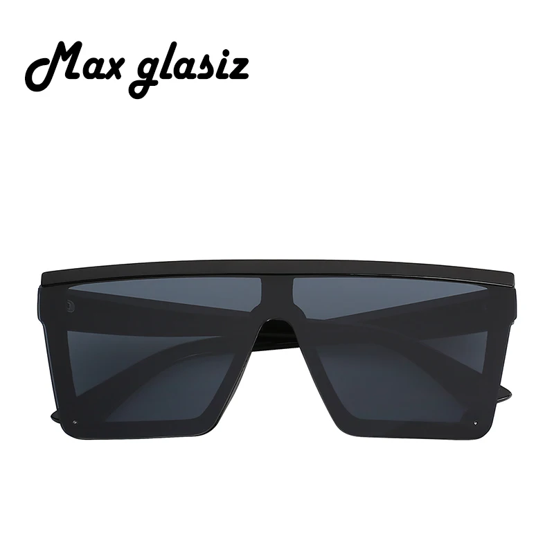 Женские и мужские Квадратные Солнцезащитные очки Max Glasiz черные винтажные ретро в