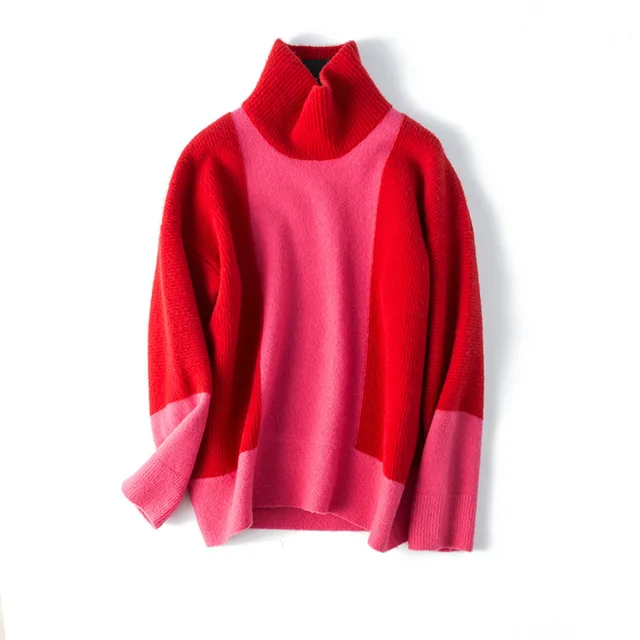 New high end casual high collar Wool Yak Hair sweater women's knitted