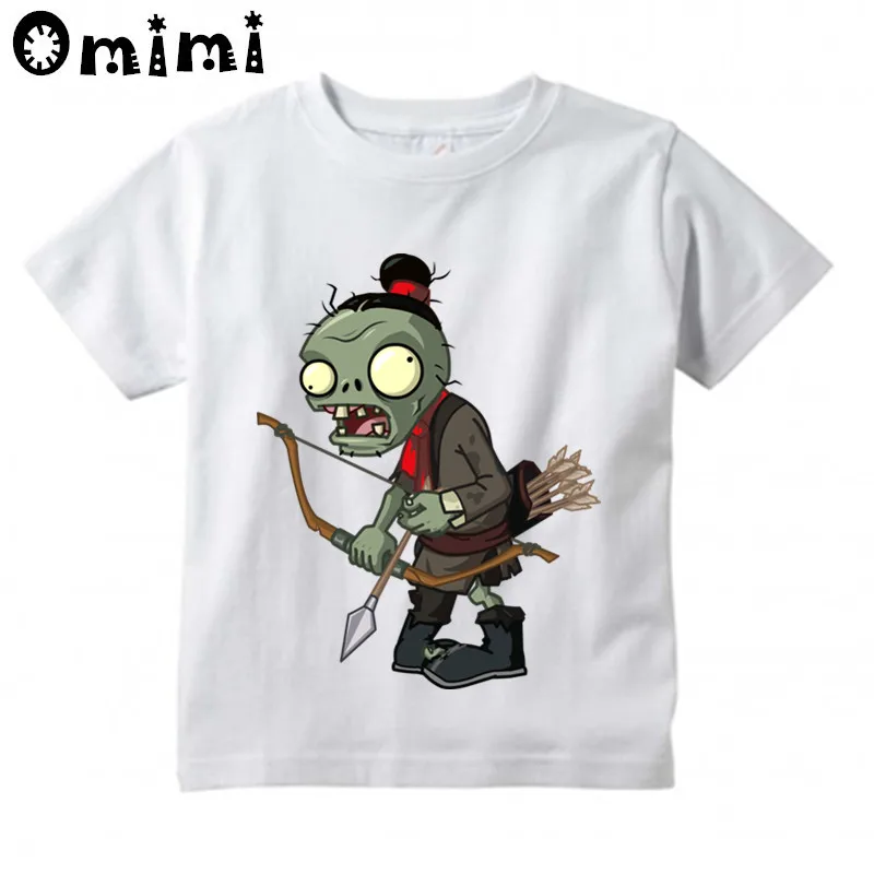 Kids Plants vs Zombies GW Garden Warfare Printed Design Tops Boys/Girls Game Casual T Shirt Children T-Shirt, ooo3037