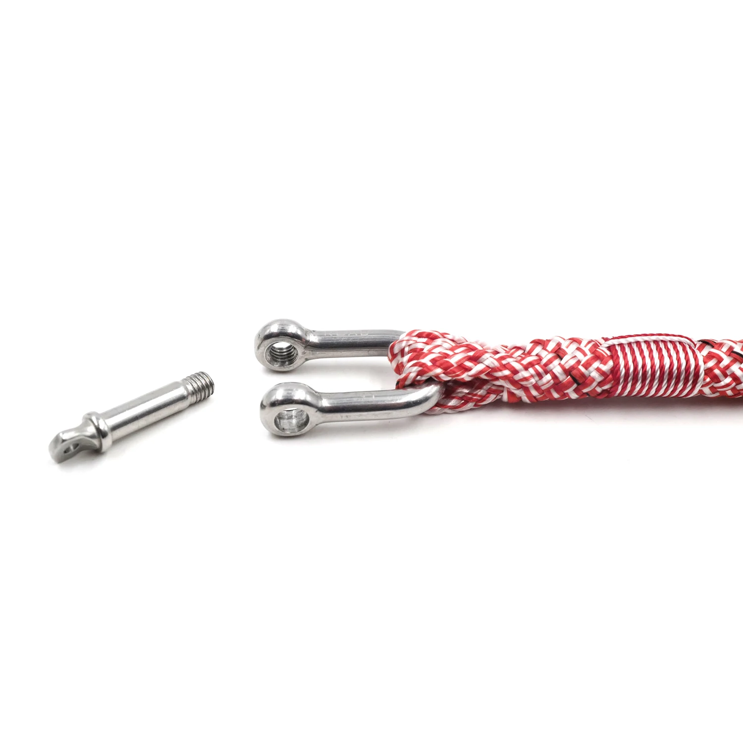 الأحمر الأبيض BRT-N526 يدوية الصنع شيك بحري مضفر سوار اليخوت حبل العسكرية Paracord سوار معصمه مع D-تكبل