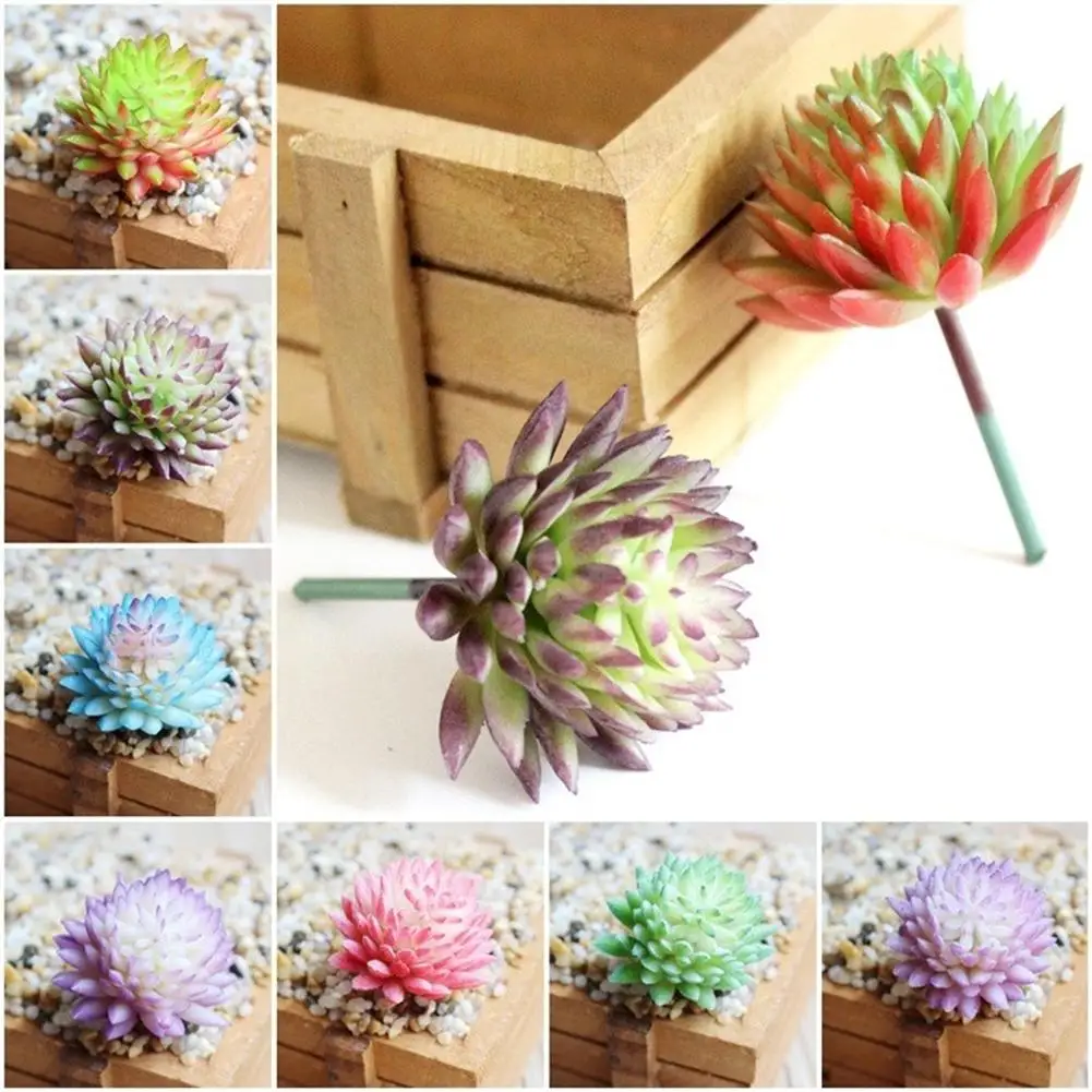 

New 1Pc Artificial Succulent Plant Plastic Echeveria Mini Bonsai Home Office Decor