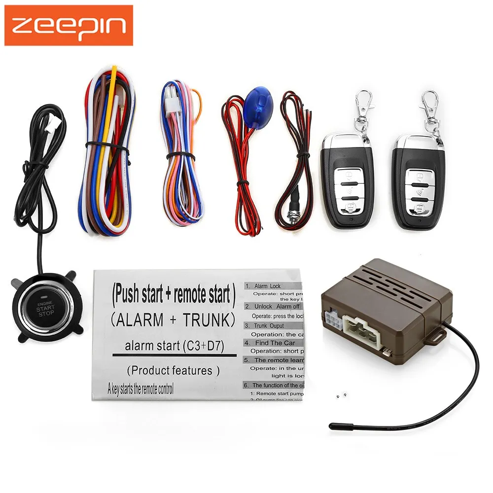 

Zeepin C3 Universal 12V Starline Car Alarm System Security with One Key Start Up/Shut Down Auto Anti-Theft System Remote Control