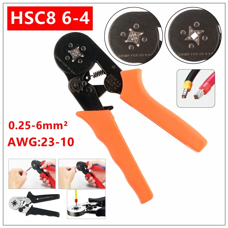 

MXITA HSC8 6-4 Needle type terminal SELF-ADJUSTABLE CRIMPING PLIER 0.25-6mm terminals crimping multi tools