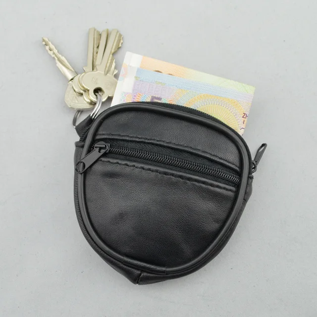 Mini Men&#39;s Genuine Leather Coin Purse Wallet Waist Belt Loops Bag Coin Pocket Case Key Ring ...