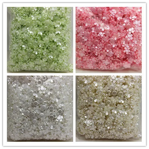

2000pcs/lot 8mm flatback ABS resin flower pearl for diy scrapbooking,VA13