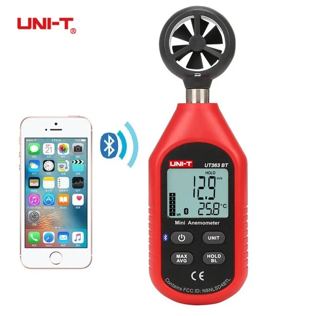 

UNI-T UT363BT Wind Speed Meter Digital Bluetooth Pocket Size Anemometer Measurement Thermometer Mini Wind Meter Anemometer