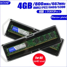 PLEXHD masaüstü bilgisayar ram bellek Memoria modülü DDR2 800 PC2 6400 4GB (2 adet * 2 GB) uyumlu DDR2 800 MHz/667 MHz