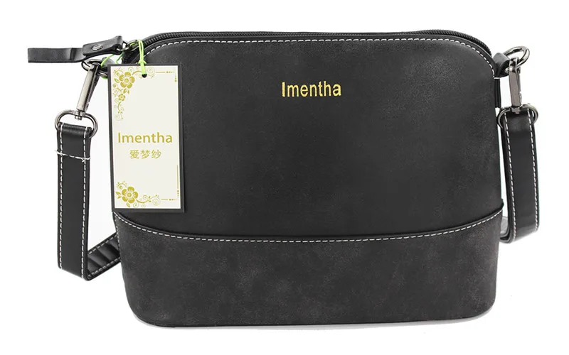 Imentha бренд женская сумка на плечо Повседневная Черная Маленькая оболочка женские кожаные сумки через плечо сумки для женщин