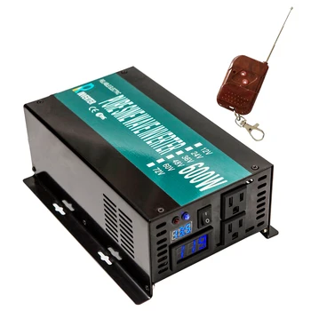 

Solar Inverter 12 220 600W Pure Sine Wave Power Inverter Battery Converter Power Supply 12V/24V DC to 120V/220V/240V AC Remote
