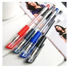 12 шт., цветной бренд, гелевая чернильная ручка 0,5 мм, гелевая ручка, черный, красный, синий, офисные канцелярские ручки, школьные принадлежности, многоразовая письменная ручка