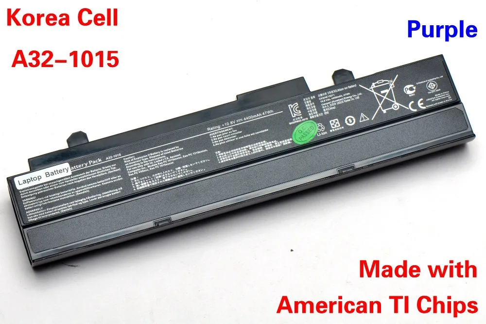 

Korea Cell Original New A32-1015 Laptop Battery for ASUS Eee PC 1015 1215 1016 1016P 1015P 1015PE 1015PW A31-1015 Purple