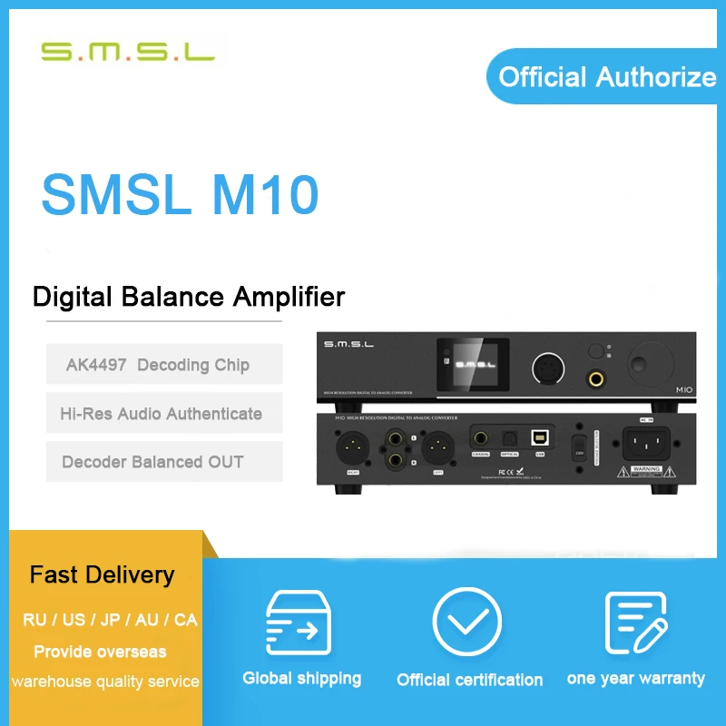 

SMSL M10 headphone amplifier usb dac audio player ak4497 decoder chip audio amplifier balance hi fi digital amplifiers amp