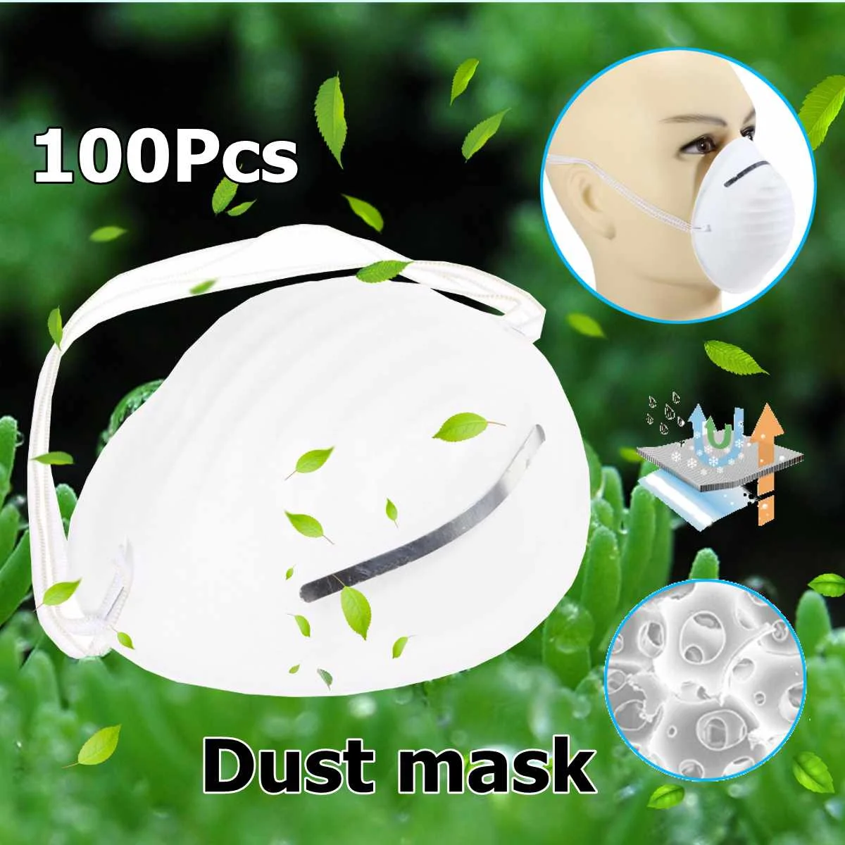 

New 100Pcs Disposable Earloop Face Mouth Masks Clean Respirator Safety