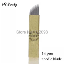 14 штифтов ручная Татуировка ручка иглы Лезвия Перманентный карандаш для бровей Иглы