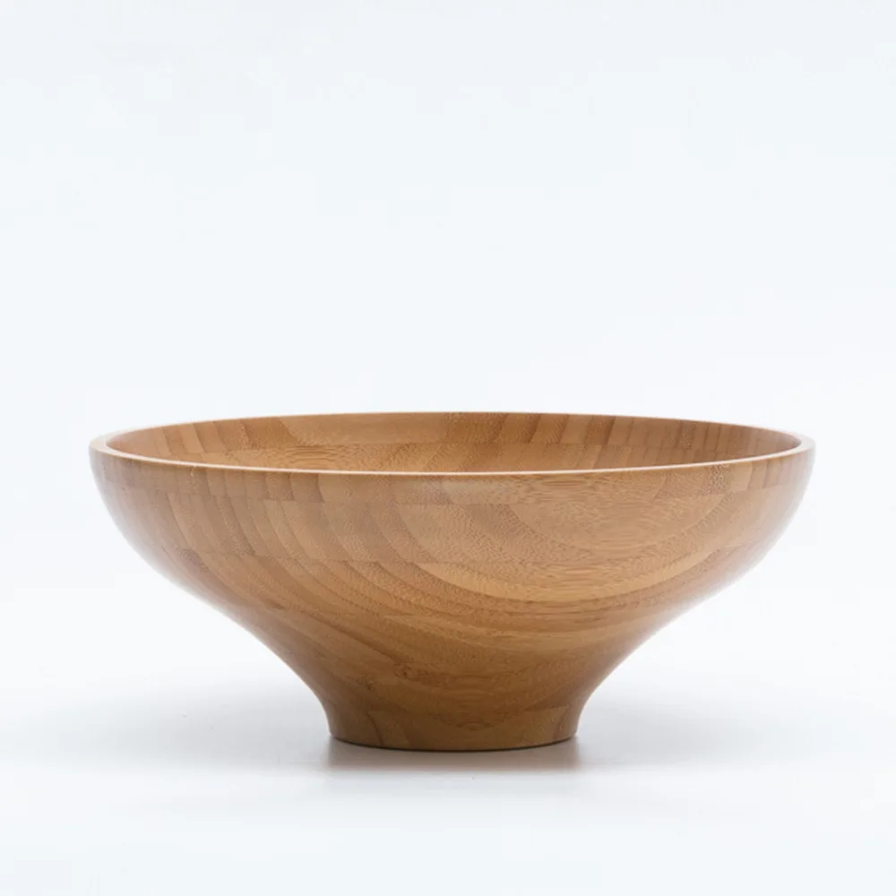 Solid Bamboo Bowl Fruit Salad Bowl Tableware Dinnerware