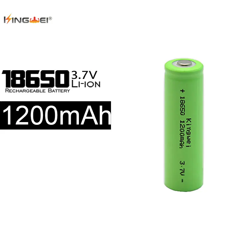 Новый бренд KingWei светло зеленый 18650 3 7 v литий ионный аккумулятор 1200mah
