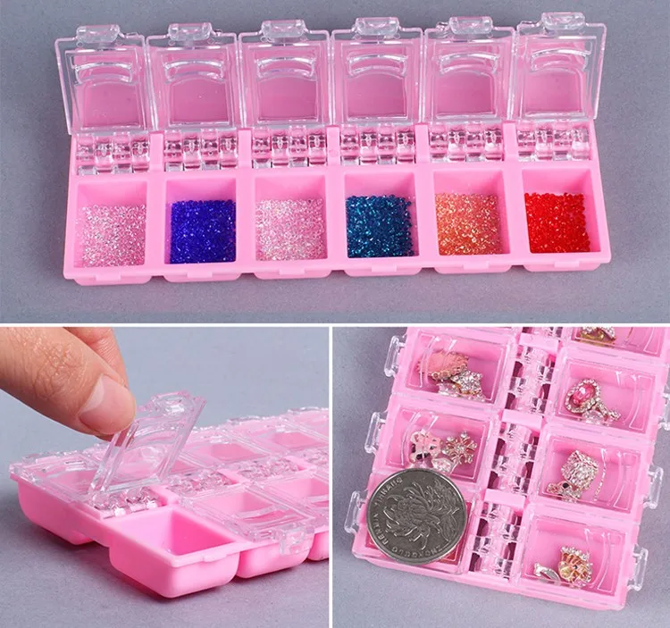 Professional Nail Storage Box Nail Art Rhinestone Jewelry Storage Beads