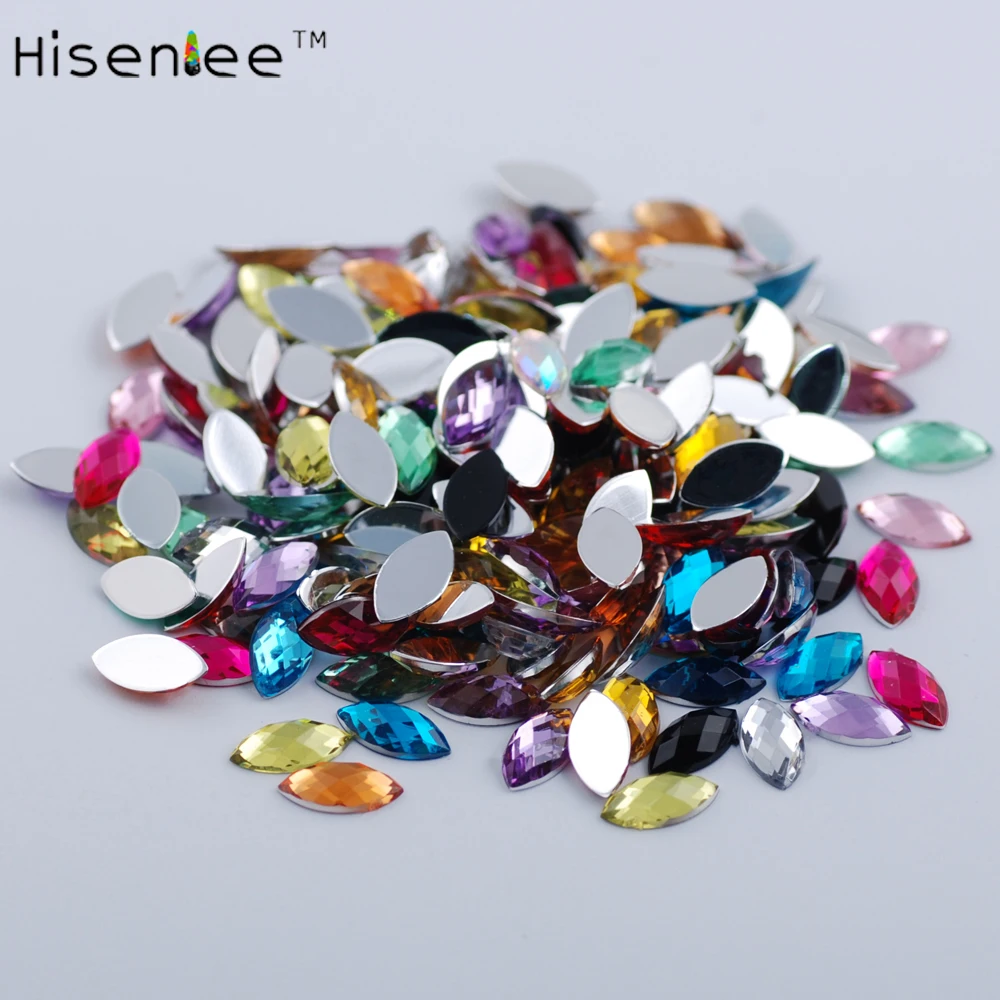 

Hisenlee 4x8mm 100pc New Nail Glitter Colorful Horse Eyes Design Stone Crystal Nail Make Up Decoration Wheel Nail Art Slices DIY