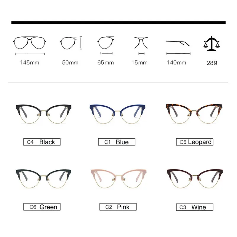 Women Cat Eye Browline Optical Eyeglasses Prescription Acetate Rim Spectacles for Big Rim Glasses Frame Fashion Styles 97653