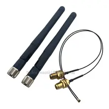 RP-SMA+ MHF4/IPX косичка+ 2dbi 2,4G/5G антенной Wi-Fi для NGFF 7260 7265 3160 8260 BCM94360HMB BCM94360CS2 EM7355 ME906E ME906V