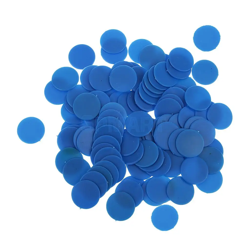 MagiDeal 100Pcs/Pack 18mm Opaque Plastic Board Game Counters Tiddly Winks Numeracy Teaching Aid Math Toys School Supplies