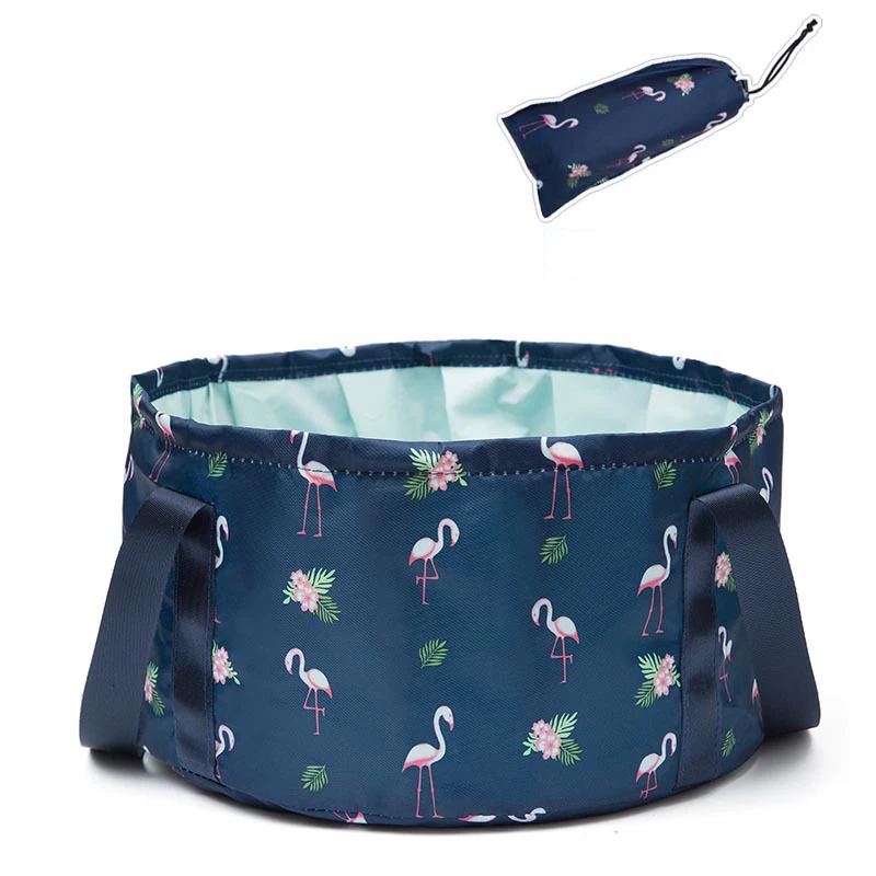

New Polyester Foldable Washbasin Travel Portable Foot Basin Large Capacity Footbath Multifunction Creative Travel Accessories