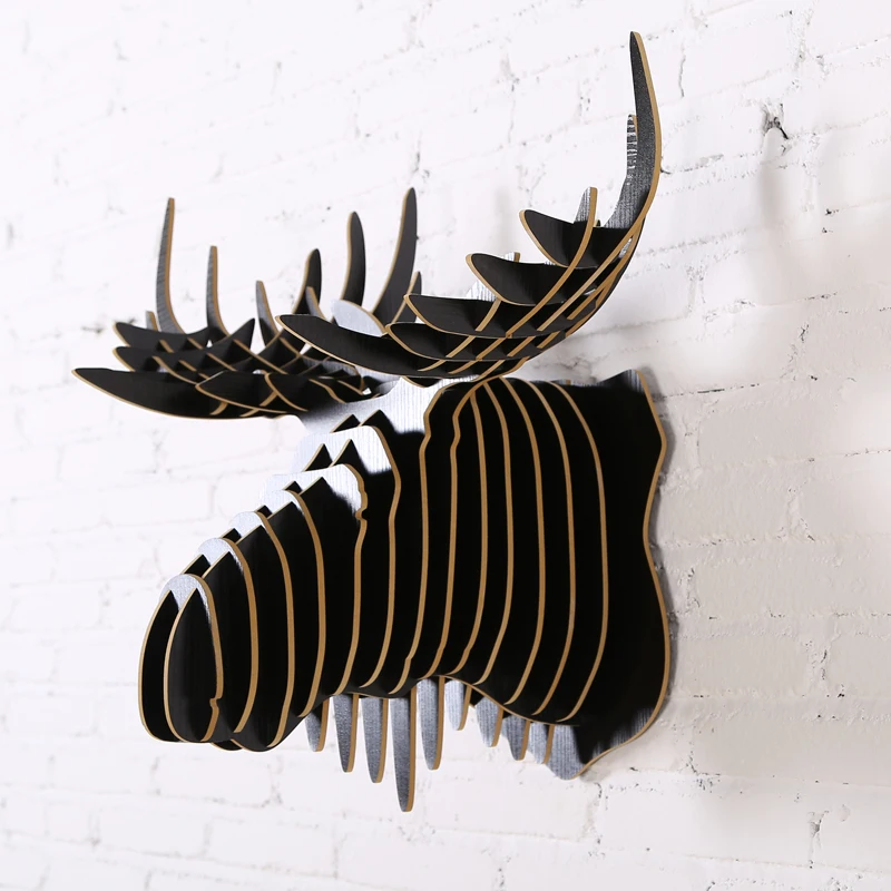3D деревянные Олень Голову олень Лось Caribou голова животного nordic Канада Исландии